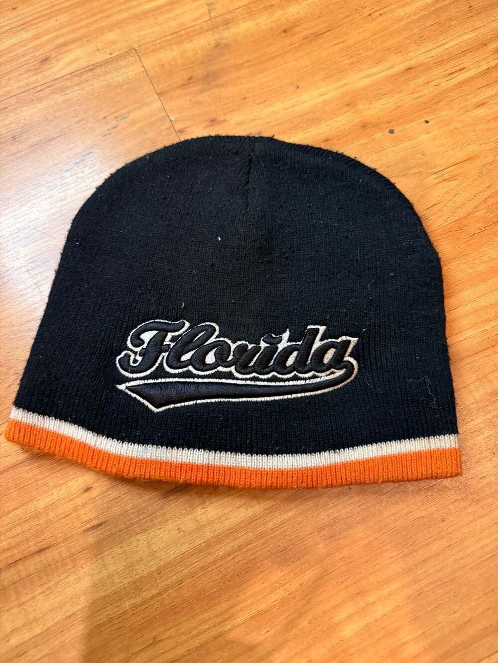 Florida Gators Beanie Hat Black Orange White Embroidered Script